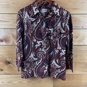 Groovy Vintage 60s 70s Blouse Parkshire Clothing Paisley